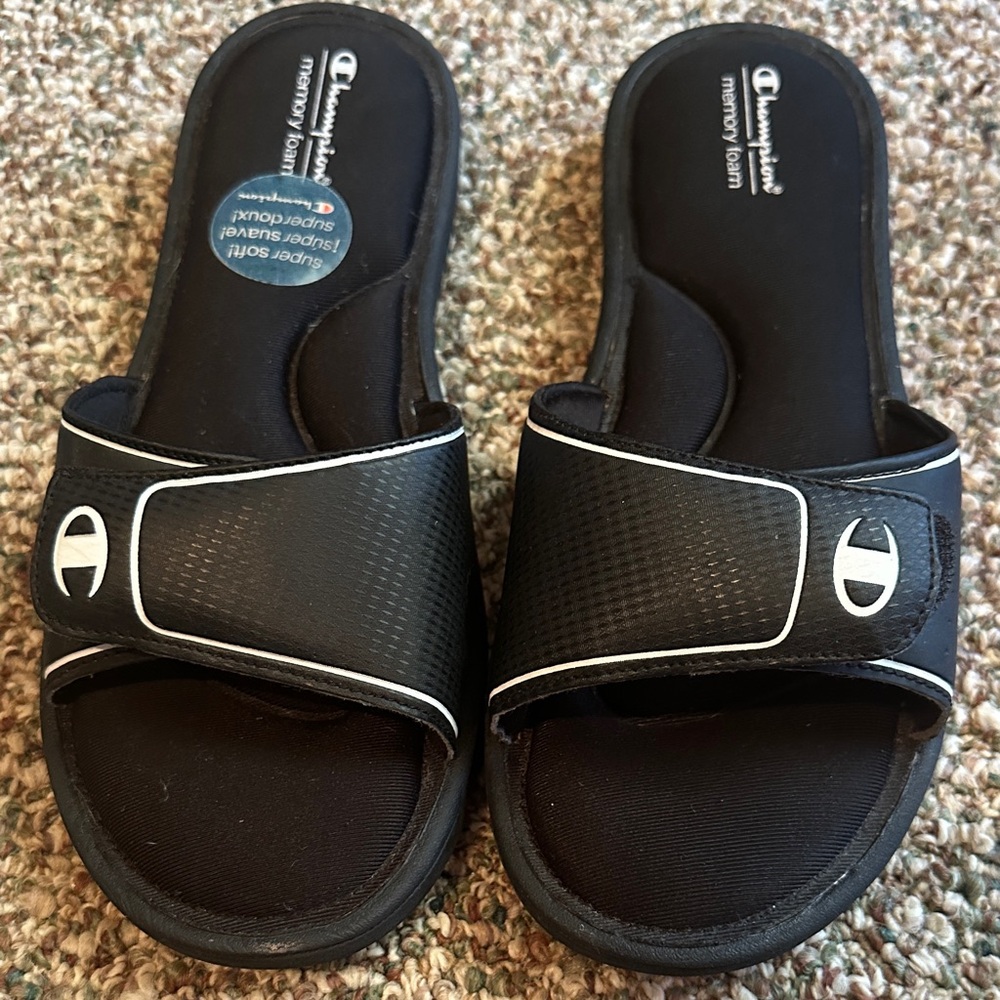Champion Black Slide Slippers